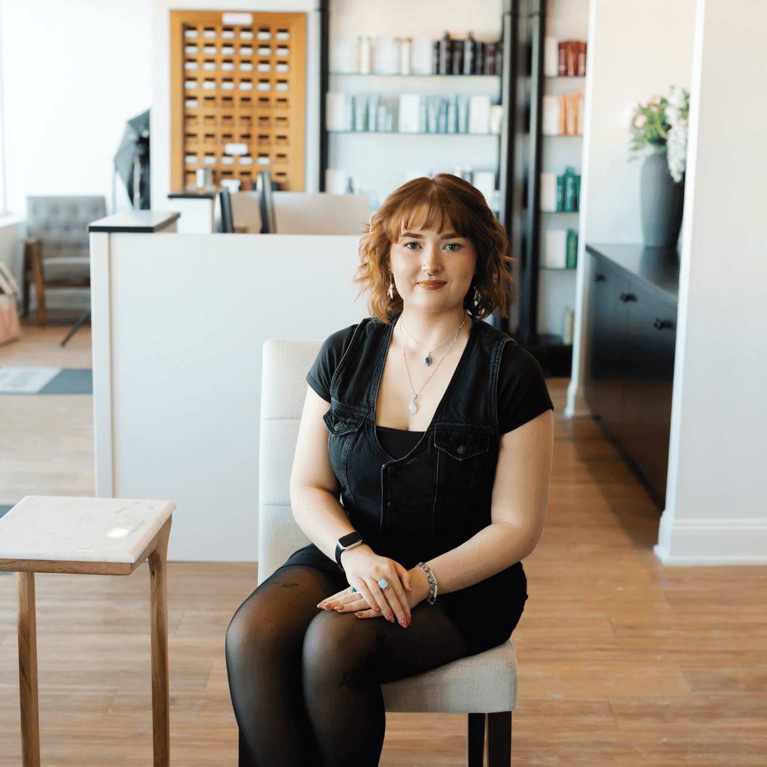 Portrait of Gabby, a professional stylist at Avanté Salon & Spa, showcasing their expertise and style.